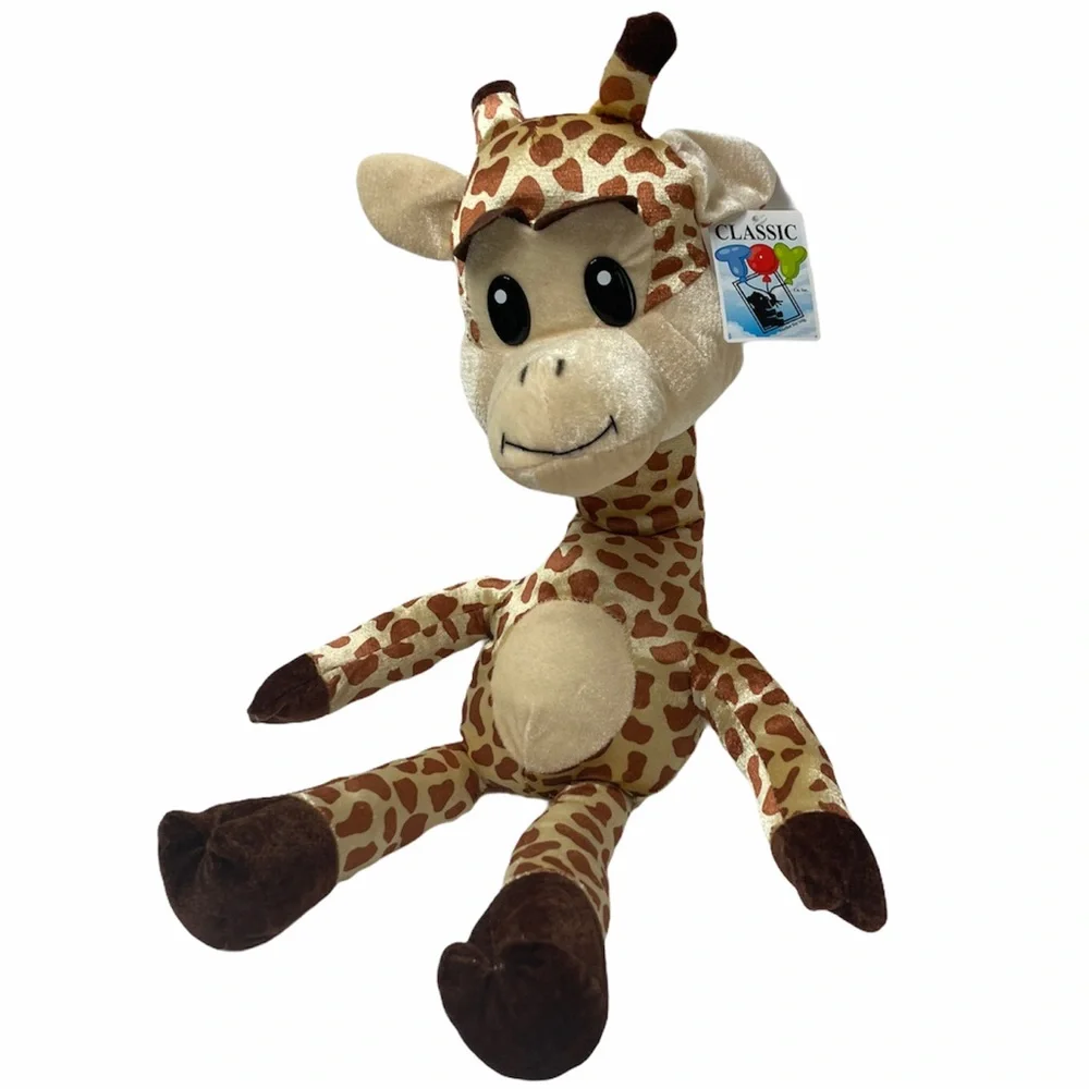 Giraffe Plush Toys Collectible Safari Zoo Stuffed Animal Soft Brown Cream Tan
